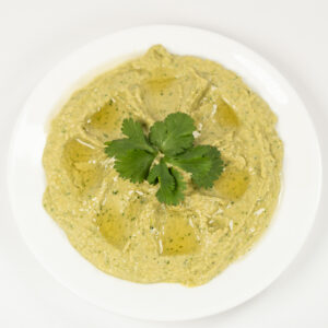 Hommos with Extra Garlic and Cilantro